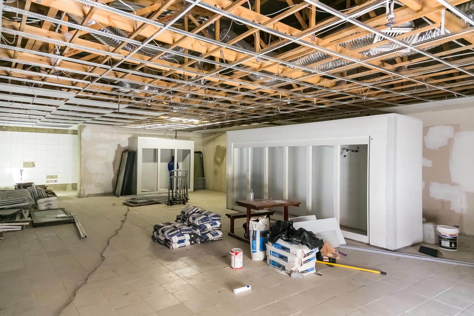 Inside Interior Of A Small Spaza Shop Grocery Store Undergoing R